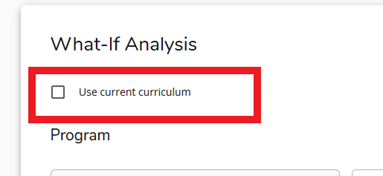 Program Plan Use Current Curriculum